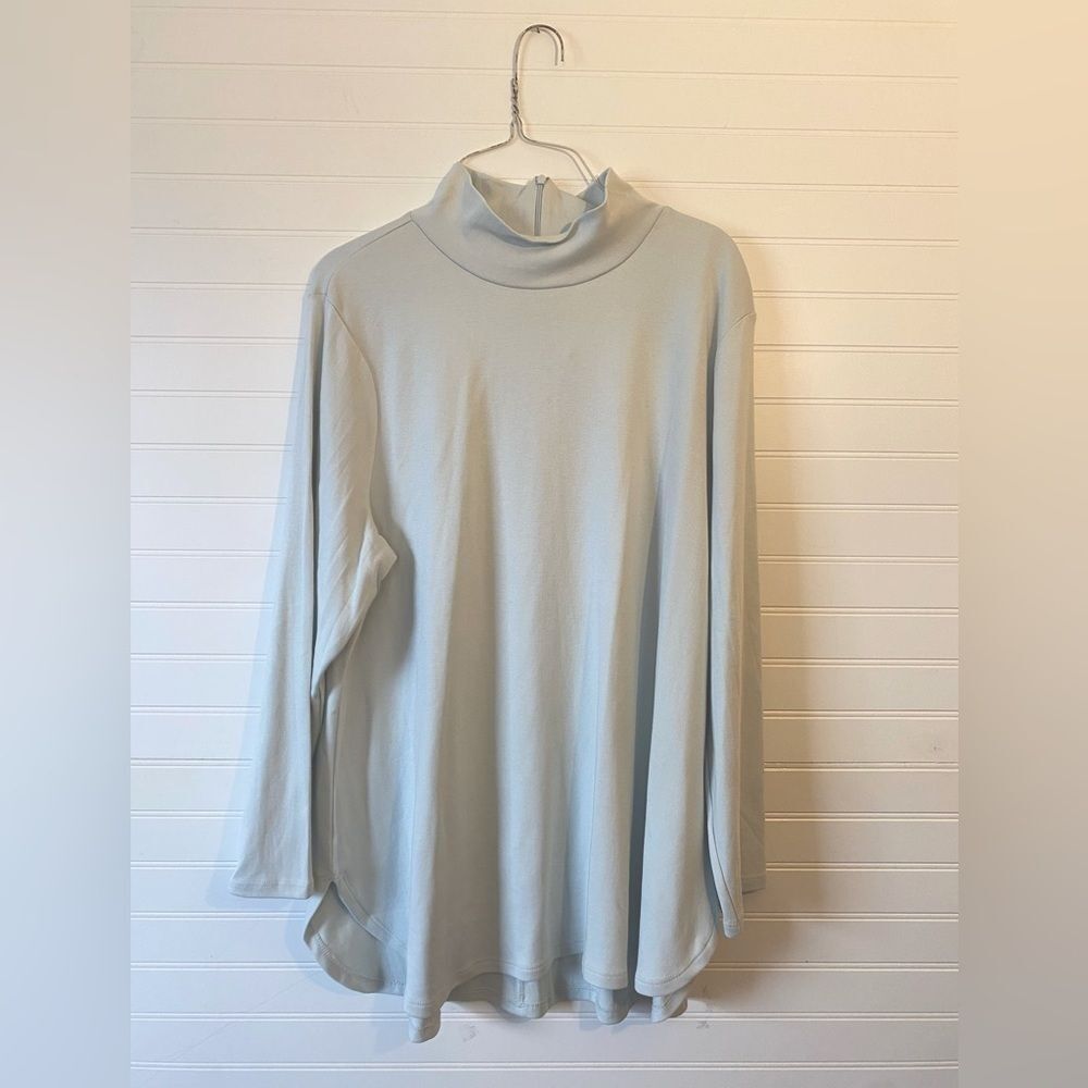 Chicos Pima Cotton Baby Blue Mock /Turtleneck Sweater NEW Size 3P
